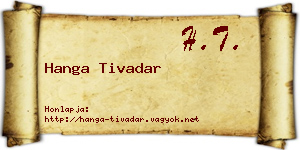 Hanga Tivadar névjegykártya